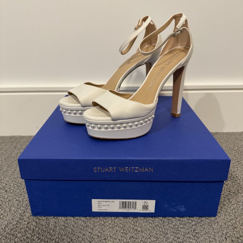 Stuart Weitzman White Platform Heels